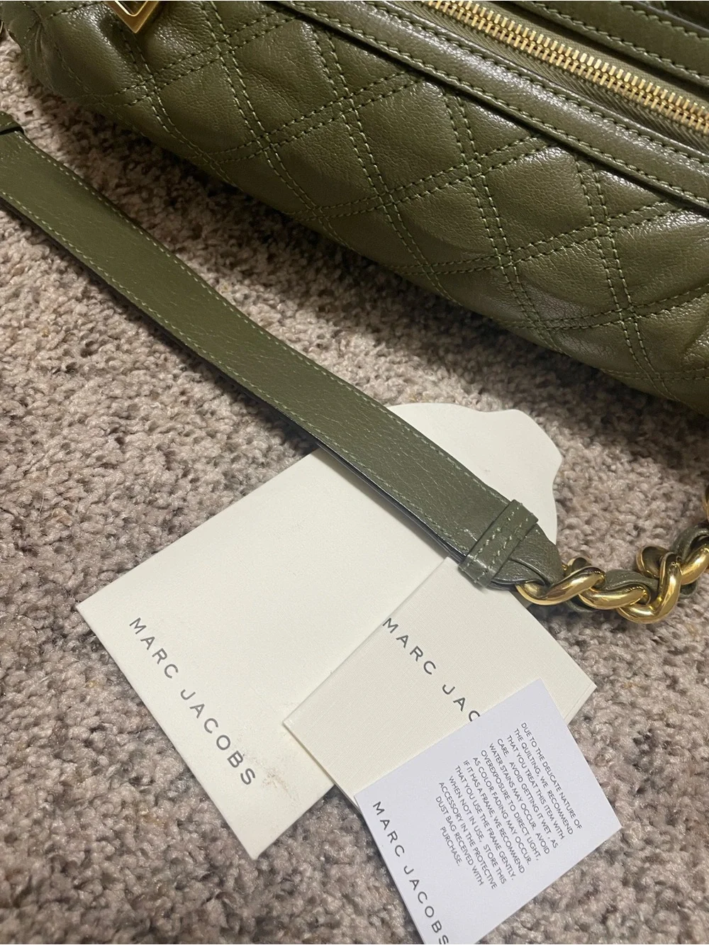 Original vintage Marc Jacobs Stam bag Sage Quilted Leather Satchel